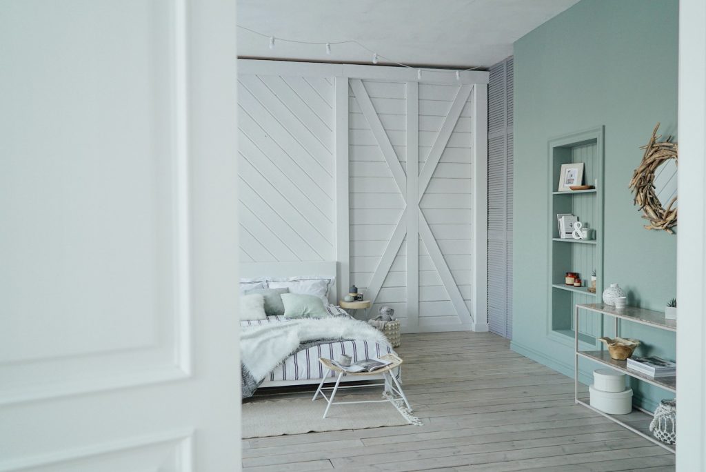 Bright interior of bedroom